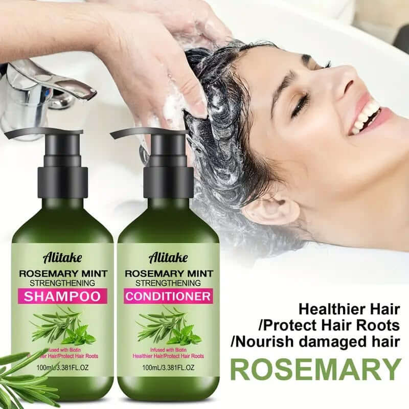Set de Champú y Acondicionador de 2 piezas, Incluye Extractos de Romero y Menta, Proporciona Hidratación Profunda, Nutrición y Suavidad para Cabello Seco. Fórmula Nutritiva. Combinación de Champú y Acondicionador. Cuidado Capilar Saludable. Regalo Para Ma