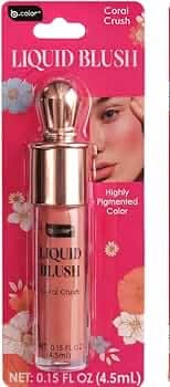 Rubor líquido, color altamente pigmentado, 0.15 onzas líquidas (0.2 fl oz) (Coral Crush)